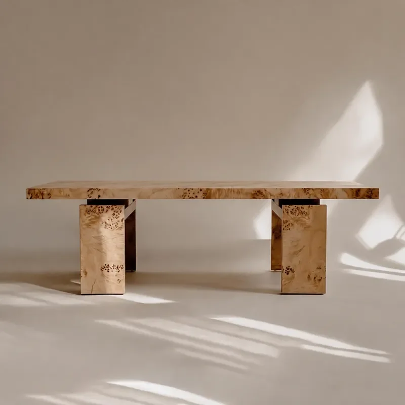 Nordic Chinese Antique Style Solid Wood Tree Burl Coffee Table Wabi Sabi Retro Suspended Square Living Room Furniture