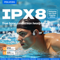 POLVCDG Bone Conduction Earphones Swimming Earphones 32GB Memory IPX8 Waterproof Silicone Outdoor Golf Cycling Running X13