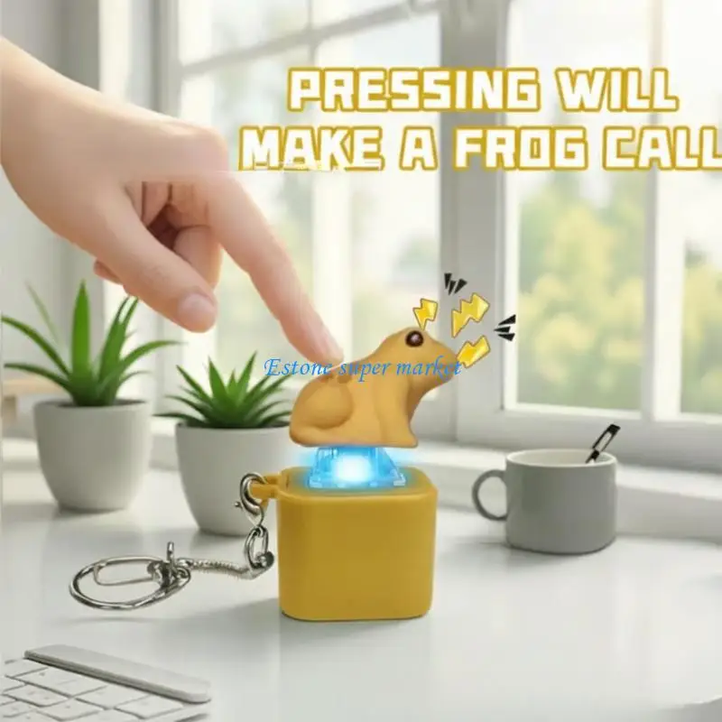 090B (1-Piece) Rechargeable Sound Keychain Electronic Croaking Toy, Pocket-Size Funny Gag Gift for Kids & Adults