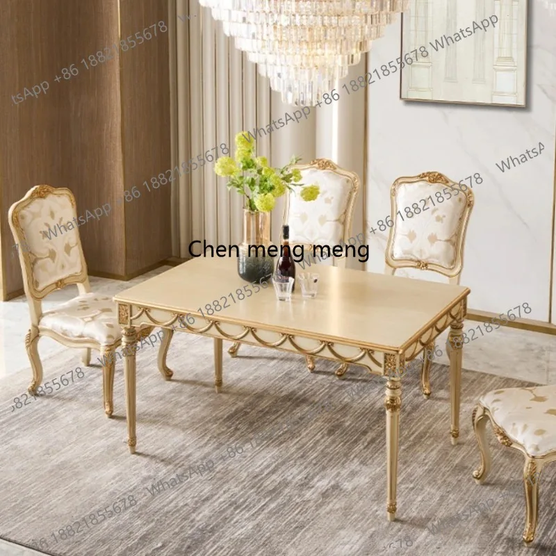 

6 Person Gold Dining Table Luxury Design Wood Nordic Living Room Dining Table Kitchen Restaurant Mesas De Comedor