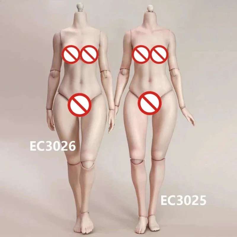 EC3025 EC3026 1/6 Scale Female Soldier Peach Buttock Joint Body for 12''Action Figure White Light Wheat Middle Large Bust Model