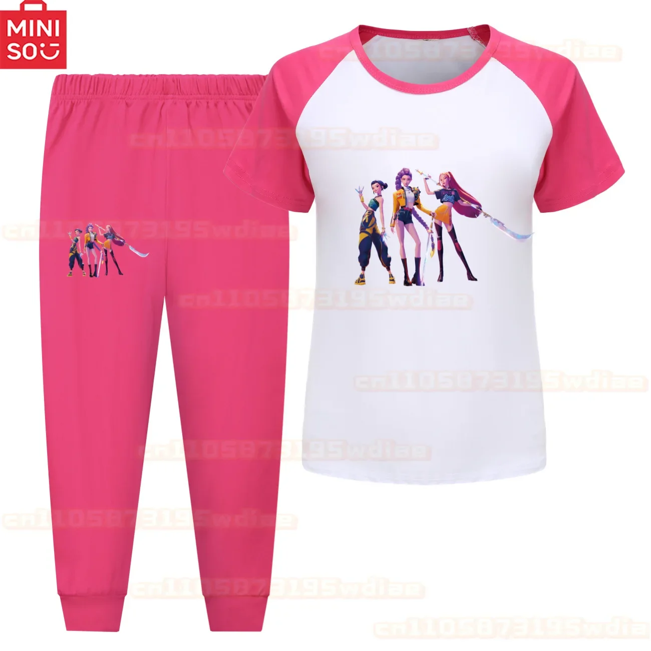 新しい KPop デーモンハンターズ子供パジャマセット幼児女の子半袖 Tシャツパンツ 2 個夏パジャマ快適な服