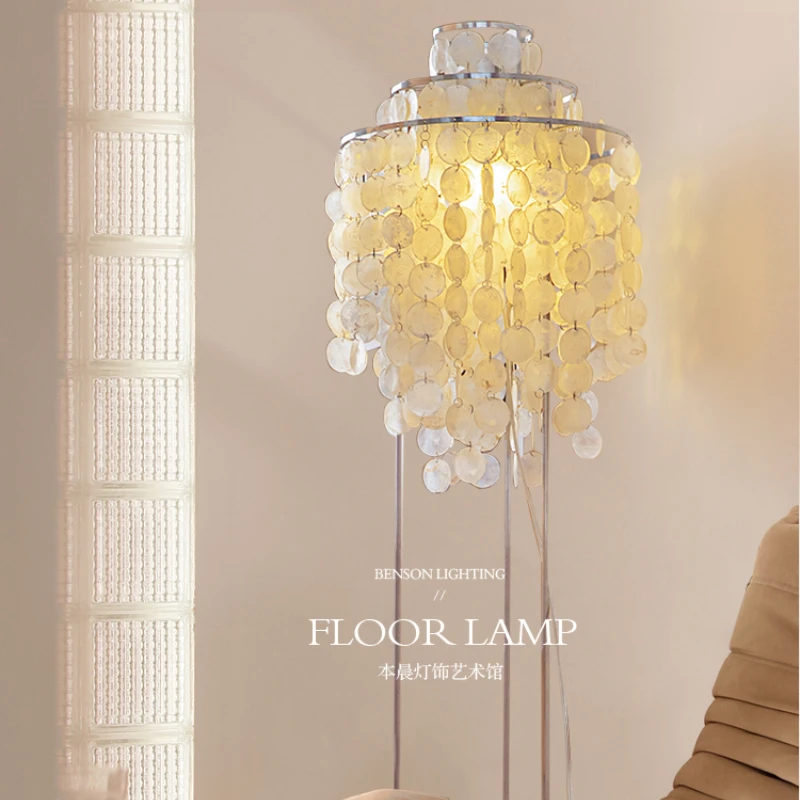 

Floor Lamp Living Room French Cream Natural Shell American Bedroom Bed Head Light Luxury Floor Lamp