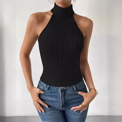 2024 Spring/Summer AliExpress Cross border European and American New Women's Fashion and Sexy Sleeveless Slimming Top for Women