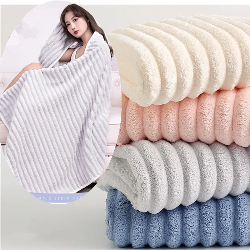 Enlarged and thickened coral velvet towel for water absorption 2024 new men's and women's household wrap sports beach towel