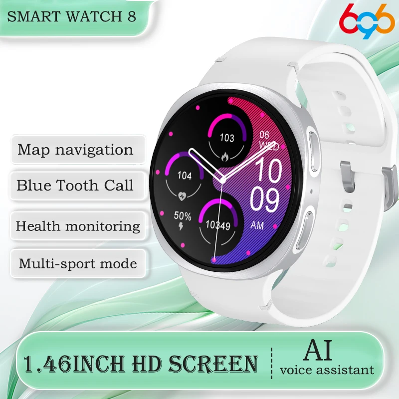 

Музыка Blue Tooth Карта вызова Навигация Смарт-часы SOS Спортивные часы с пульсометром 8, голосовой помощник, умные часы с беспроводной зарядкой