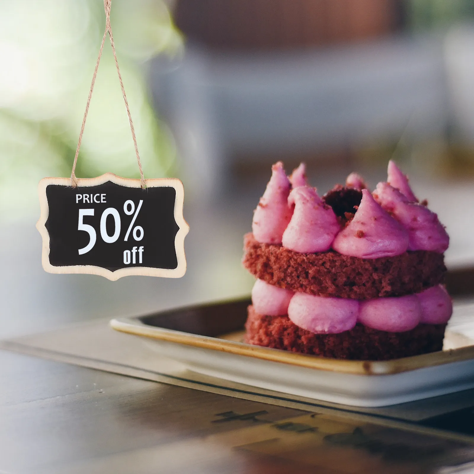 

10Pcs Small Wood Chalkboard Decorative Blackboard for Business Sign Glass Door Desktop Label Household Organization Tool