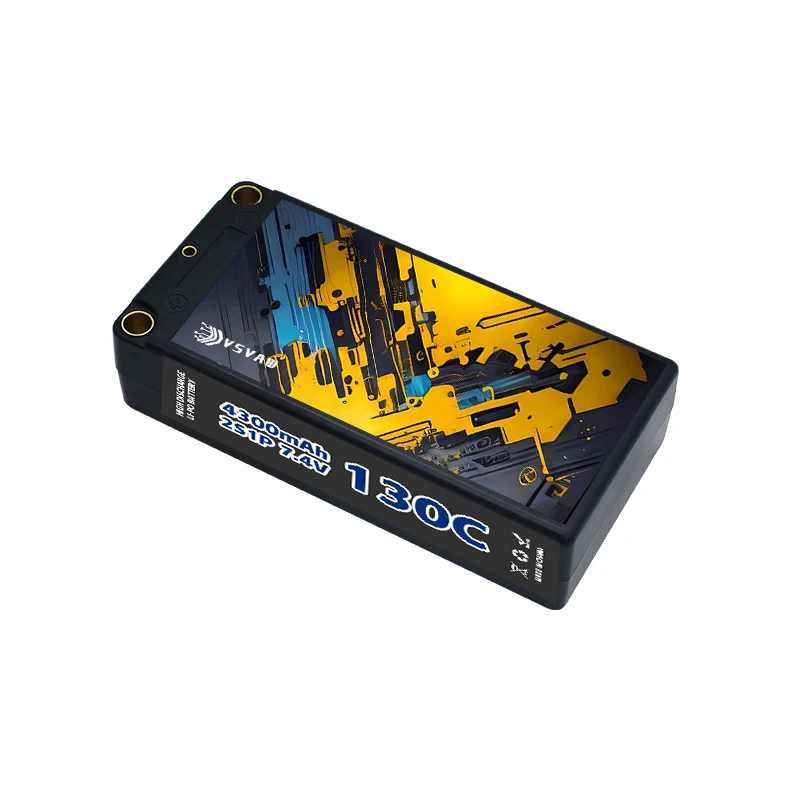 VSVAW Lipo 2S 7.4V batterie 4300mAh 130C étui rigide avec prise XT60 pour voiture RC bateau camion réservoir véhicule Truggy Buggy Xpand rallye
