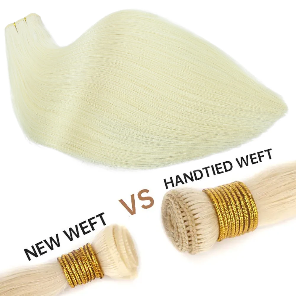 عبقرية لحمة شعر بشري روسي ملحقات 20-22 بوصة 50 جرام بشرة الانحياز سلس لصنع شعر مستعار وصلات شعر #4