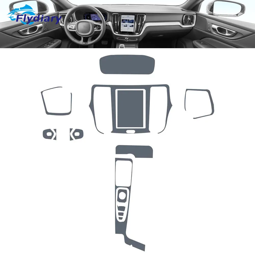 For Volvo V60 2020-2024 Car interior Center console transparent TPU Paint protective film Anti scratch sticker LCD screen PPF