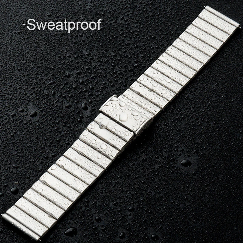 20mm 22mm Quick Release Stainless Steel Band Metal Watch Strap Loop For Samsung Huawei Huami Black Silver Light Bands