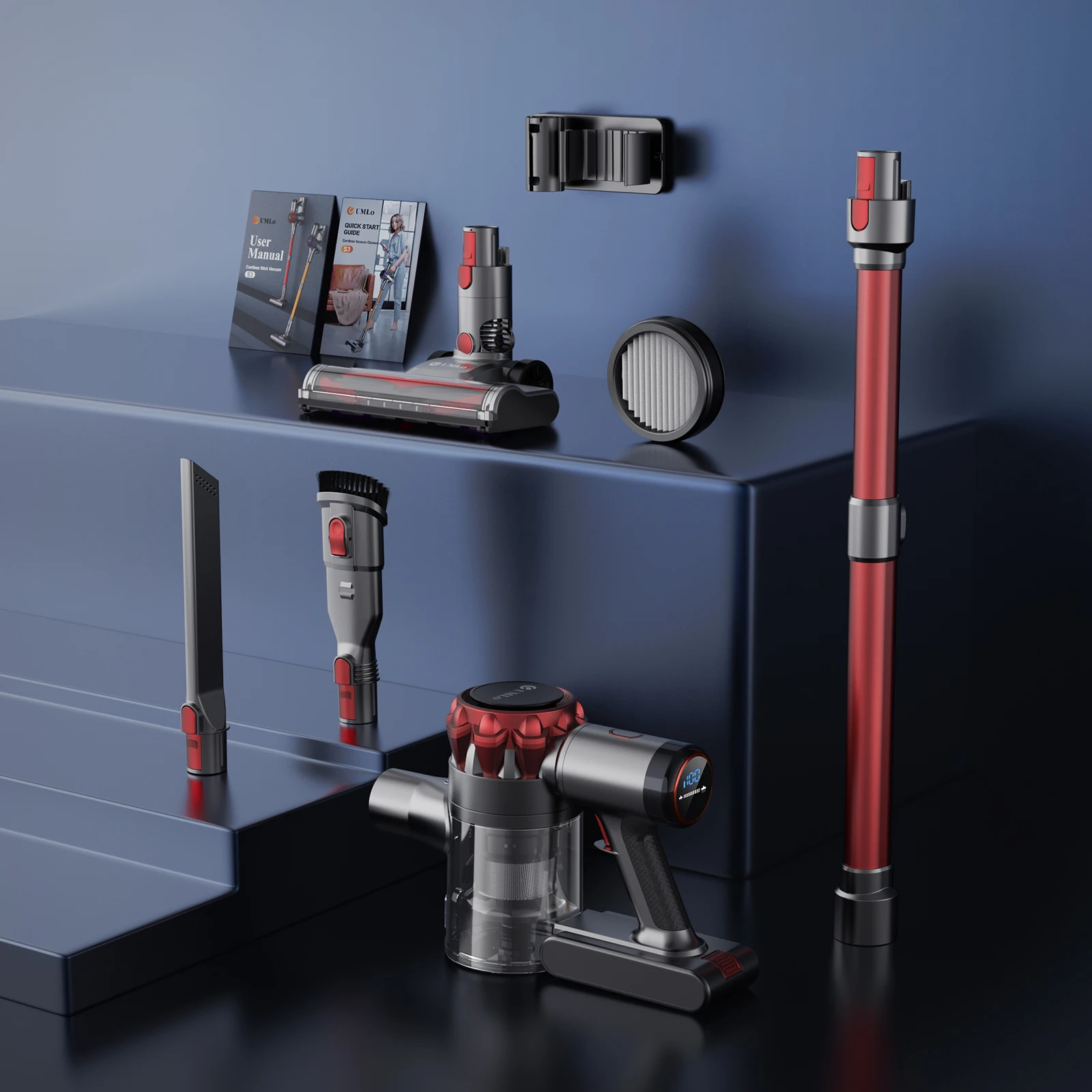 UMLO S3 Cordless Hardwood Floors Cleaner, Lightweight Vacuum Cleaners for Multi-Surface Cleaning with Smart Control System