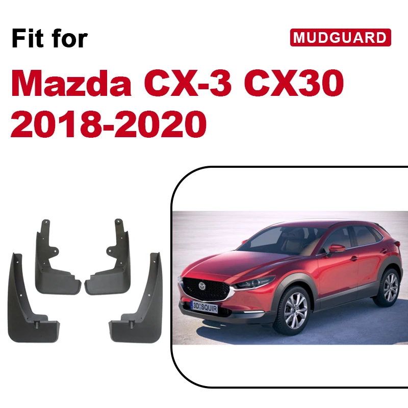 

Tailor-Made Mud Flaps for 2018-2020 Mazda CX-3 CX30 High-Quality Mudguards Guards - Robust and Simple Installation