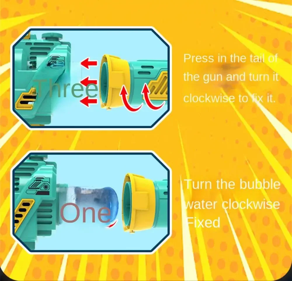 Macchina automatica a bolle con 36 fori 2-in-1 pistola a bolle di sapone aeratore elettrico giocattolo da esterno per regali per feste per bambini per bambini