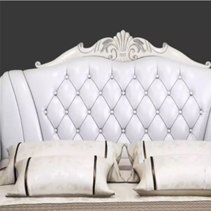 White Headboard Storage Double Bed Luxury Modern Hotel King Size Smart Bed Princess Modern Cama Matrimonial Bedroom Furniture