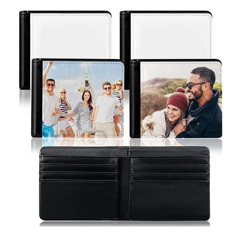 4Pcs Sublimation Wallet Blank Heat Transfer Wallet Blank Sublimation Wallet With ID Windows For Travel Work Graduation