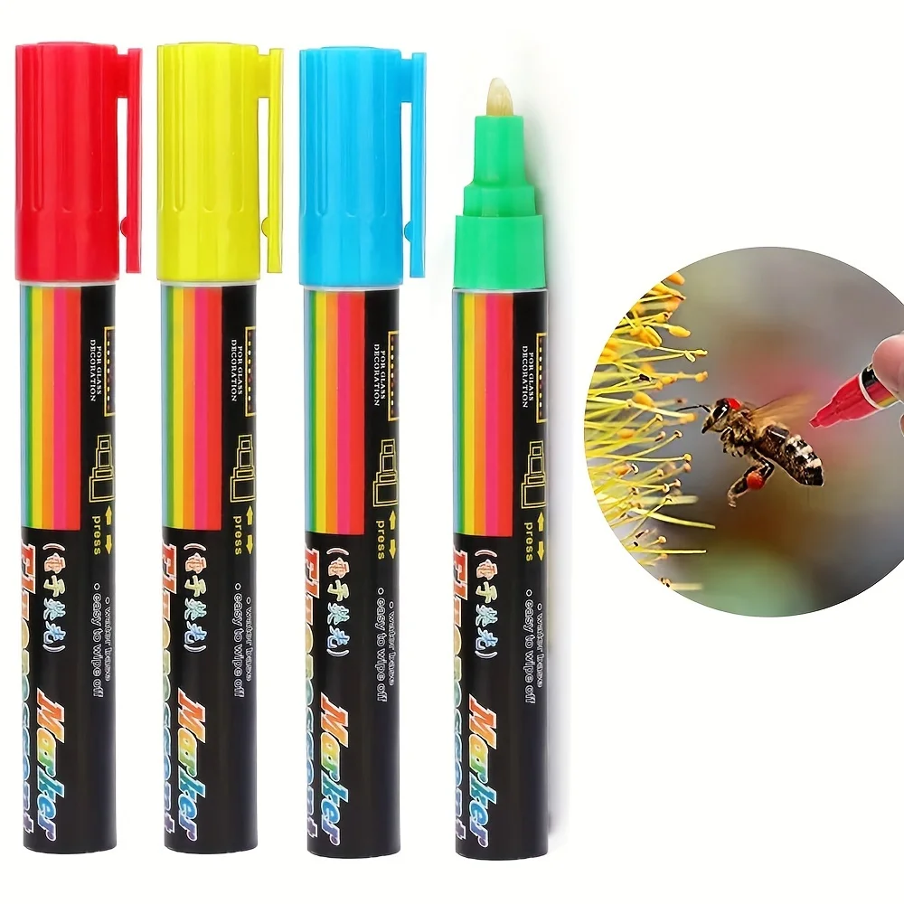 4pcs, Queen Bee Marking Pens- Durable Plastic, No Battery Needed, Non-Electric Beekeeping Tool Set for Marking and Identifying B