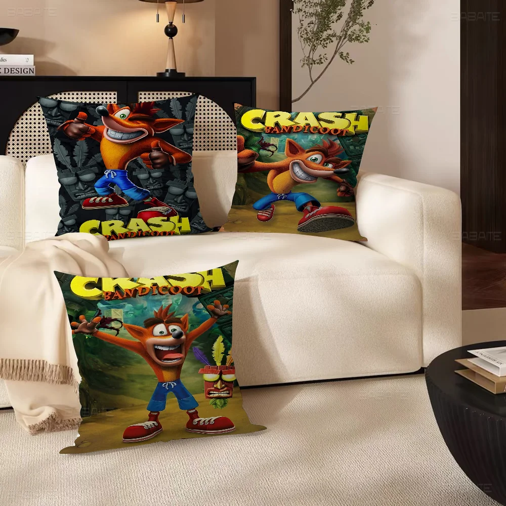 C_CrashS_B- Bandicoot Game Pillow Anime Pillow Sofa Bed Head Pillow Cover Cushion Cover 45x45 cm Fashion