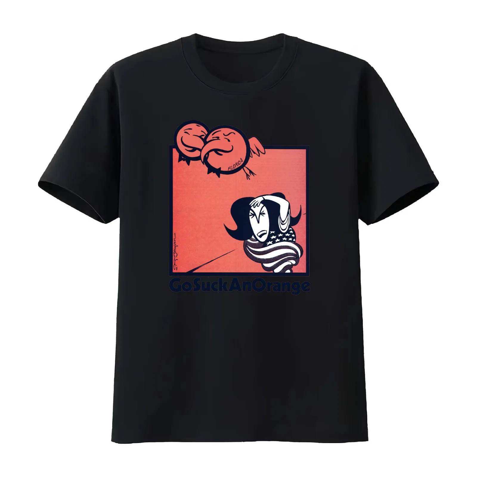 Suck An Orange Vintage Gay T-Shirt Summer Casual Cotton Tee Oversized Streetwear Tops Vintage Graphic Print Unisex Men Women