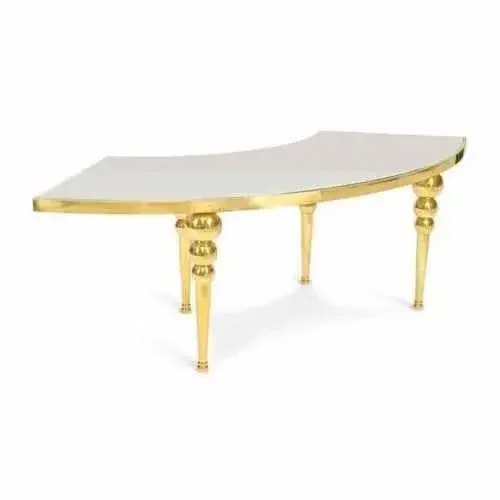 Golden Dining Table Wedding Ornament Event Planning Decorative Combination Table and Chair