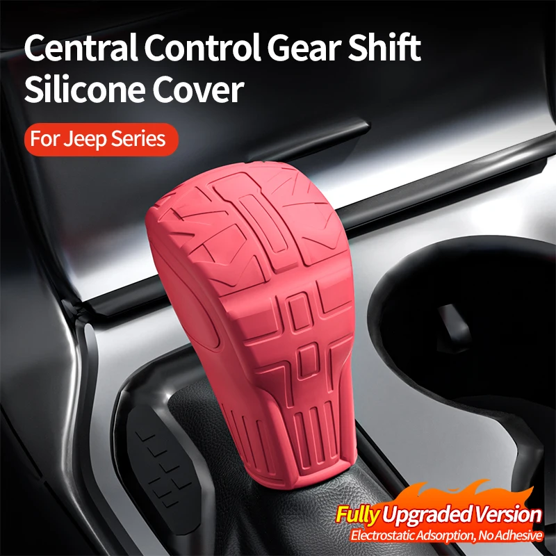

For Jeep Silicone Car Center Gear Shift Knob Cover Anti-Slip Lever Shifter Boot Automobile Premium Interior Tuning Accessory