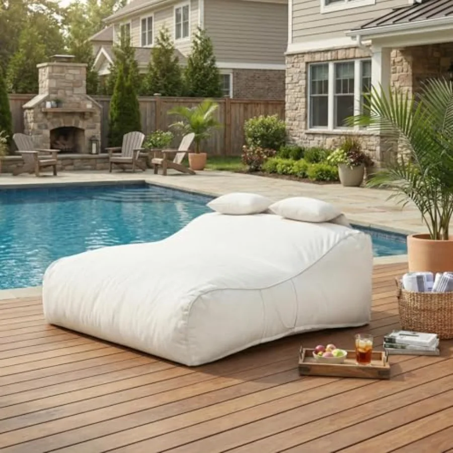 

Уличный шезлонг-мешок для 2 взрослых, 73 дюйма, большой, удобный, с подголовником, из водостойкой ткани