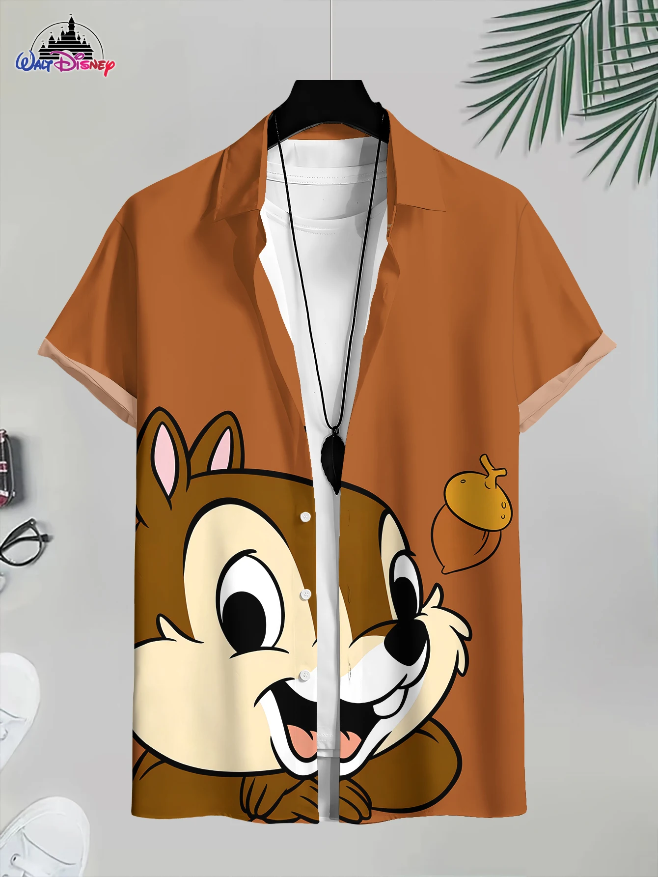 New Arrival 3D Print Disney Mickey & Minnie Shirt: Christmas Carol Graphic Button - Down