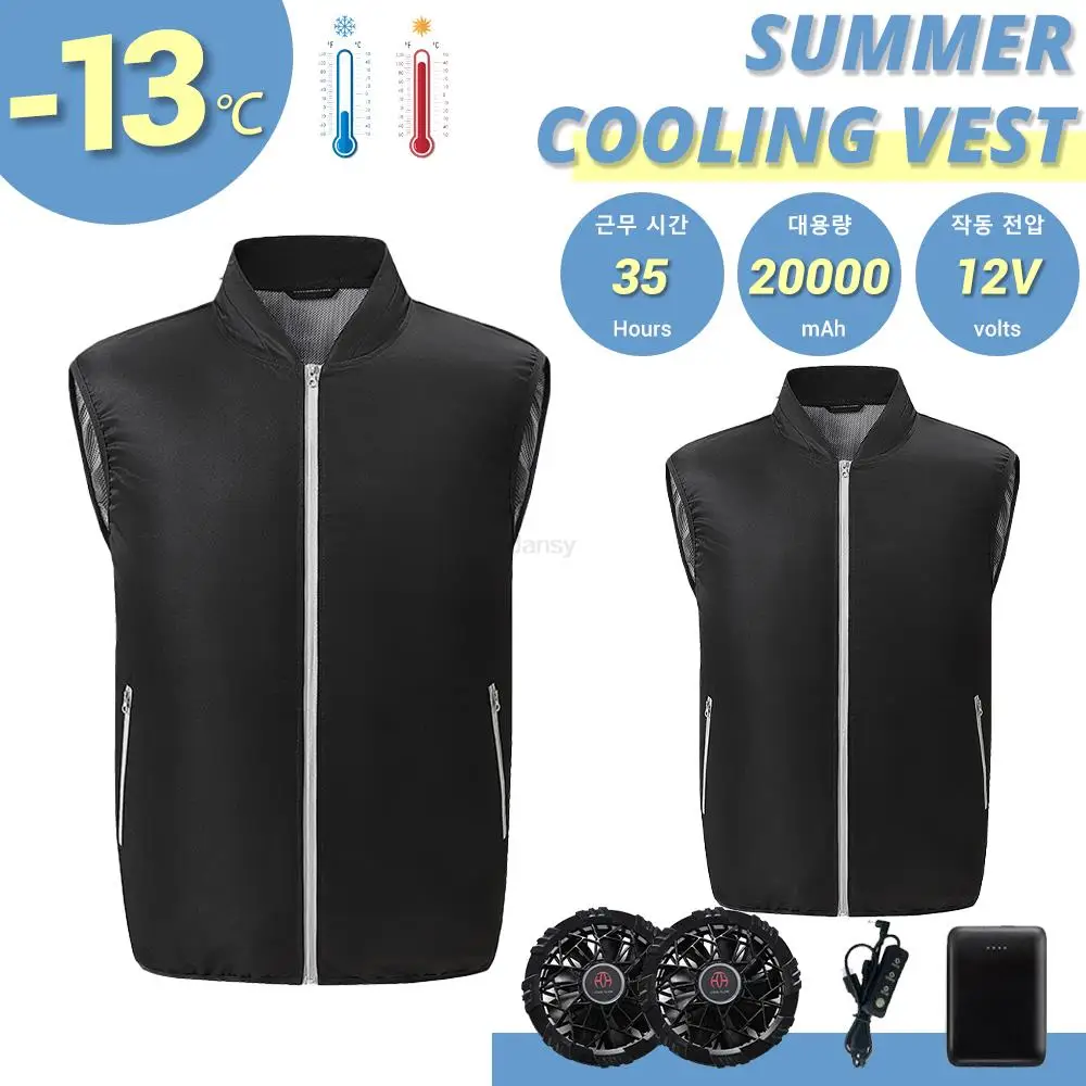 Imagem -05 - Colete Refrescante para Homens e Mulheres Roupas de ar Condicionado Colete de Alta Temperatura Ventilador de Acampamento 12v Verão