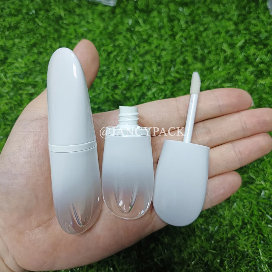 

4 мл косметические тюбики каплевидной формы для блеска для губ, тональный крем, консилер, румяна, черно-белые уникальные тюбики для блеска для губ на заказ, упаковка
