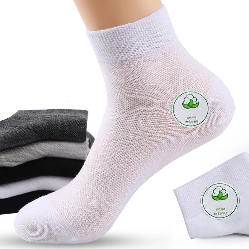 5 Pairs Men Socks Pack Casual Summer Breathable Thin High Quality Male Mesh Socks Set Wholesale Solid Color Calcetines 1 Lot Soc