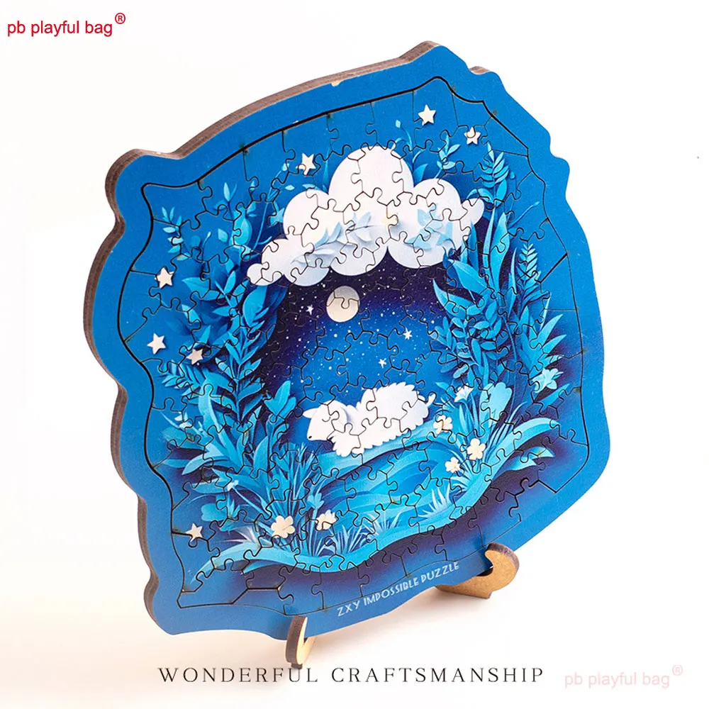 ตัวต่อจิ๊กซอว์รูปสัตว์การ์ตูน ของเล่นเสริมพัฒนาการ แกะนอนหลับ งานศิลปะ ระดับความยากสูง ของเล่นเด็ก ตัวต่อไม้ ของขวัญคริสต์มาส ของตกแต่ง UG384