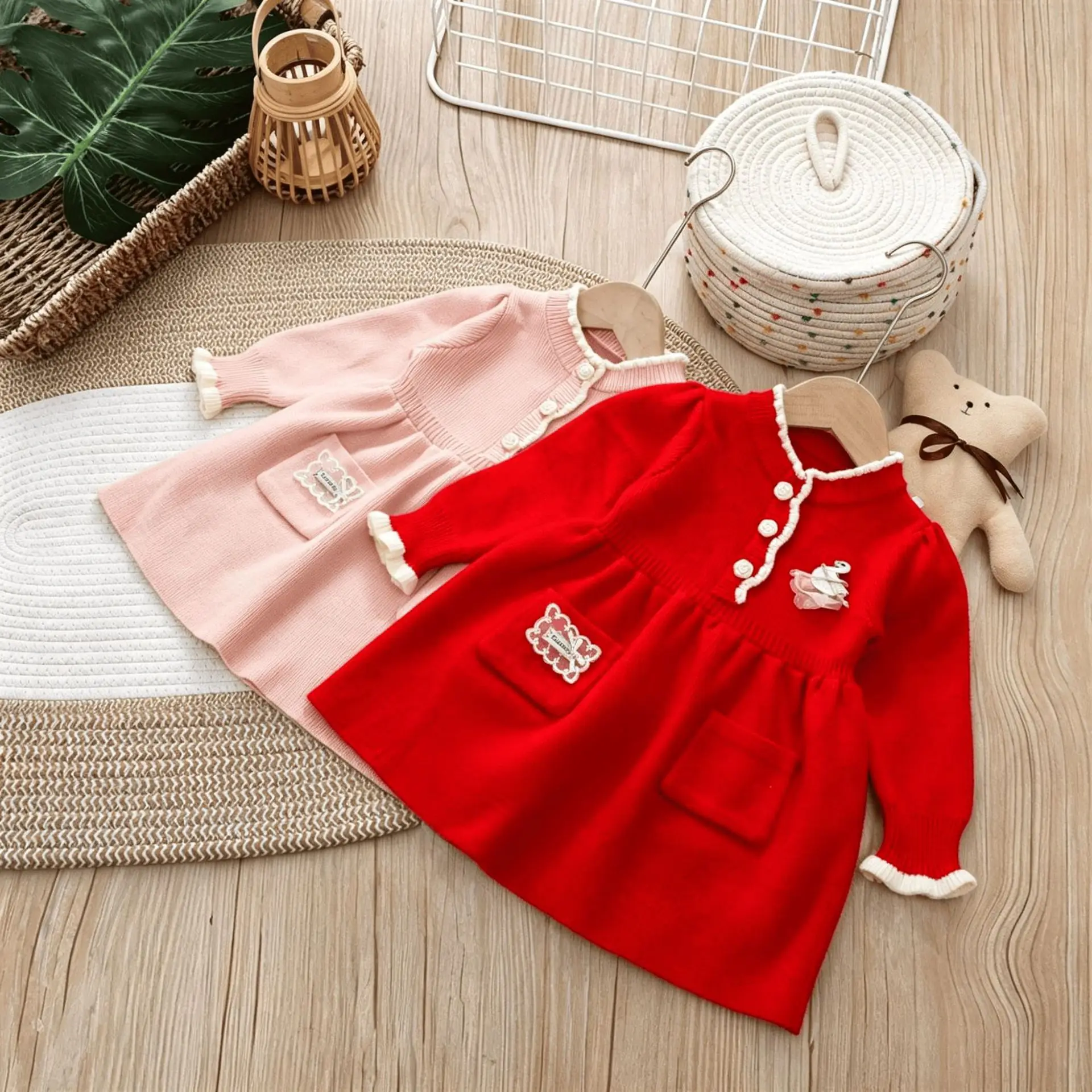 New Autumn Knit Princess Sweater Dress For Toddler Baby Girls Children Clothing Girl Clothing Stylish 2-6 Years 4