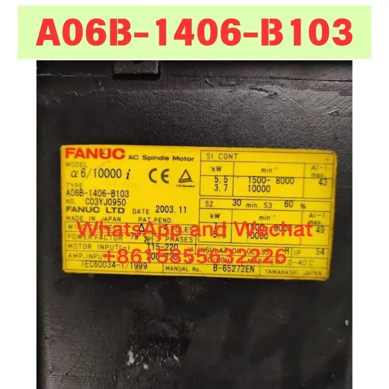 

Used electrical machinery A06B-1406-B103 Functional test OK Fast delivery
