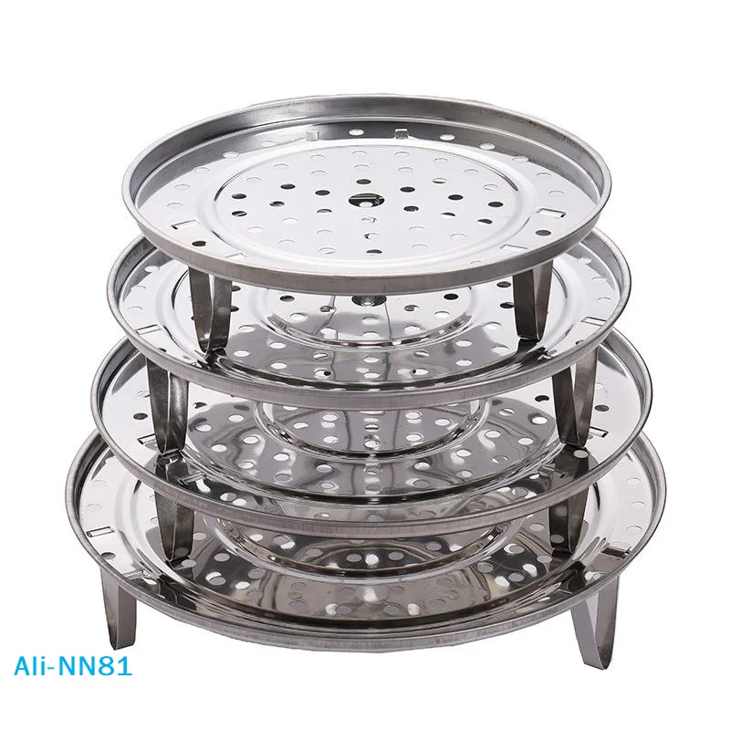 【N】Stainless Steel Steamer Rack Rust Proof Detachable Support Legs For Home Kitchen Steaming Dumplings Vegetables Corn