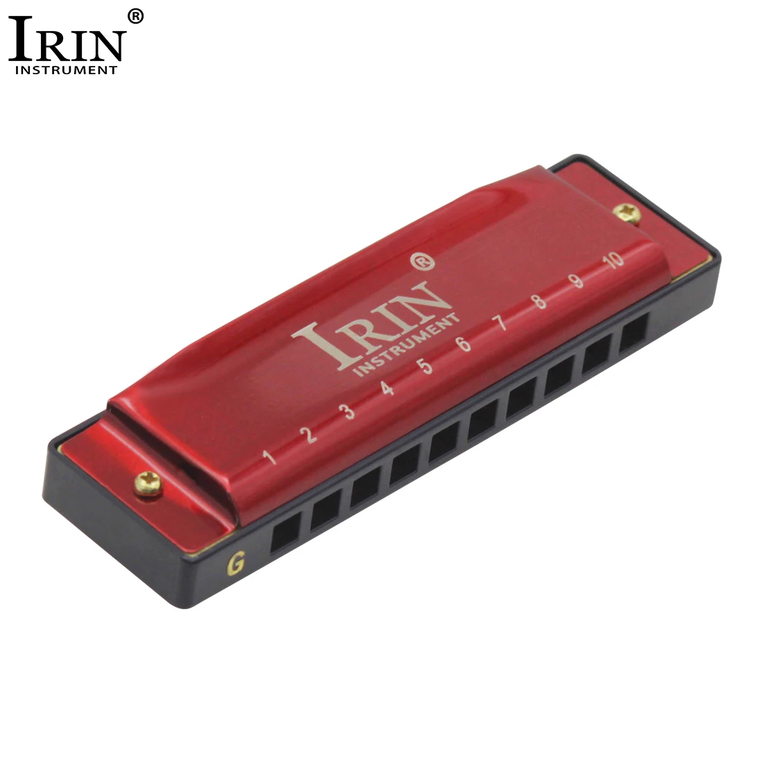IRIN هارمونيكا 10 فتحات 20 نغمة نموذج جديد مشرق الأحمر النحاس هارمونيكا المبتدئين يسهل حملها الراقية آلة موسيقية متينة #2