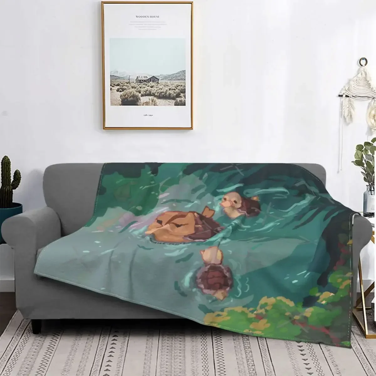 Turtle Duck Pond Avatar Blanket Bedspread Bed Plaid Sofa Bed Covers Blanket Hoodie Winter Bed Covers