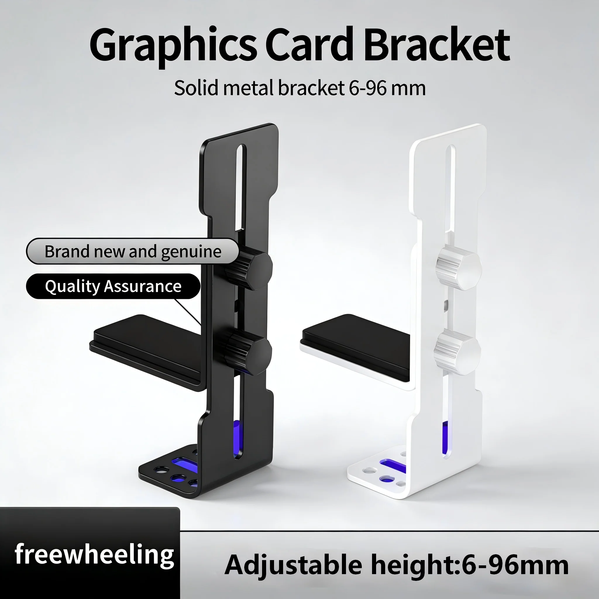 LDPCSJ Adjustable Graphics Card Bracket 6-96mm Metal Chassis Fan Bracket for Desktop PC Fixed GPU Support