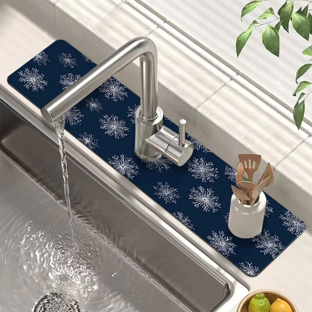 VIKAMA Mexican Colored Flower Pattern Faucet Filter And Drain Pad For Kitchen And Bathroom Silica Gel Countertop Of Water Pool