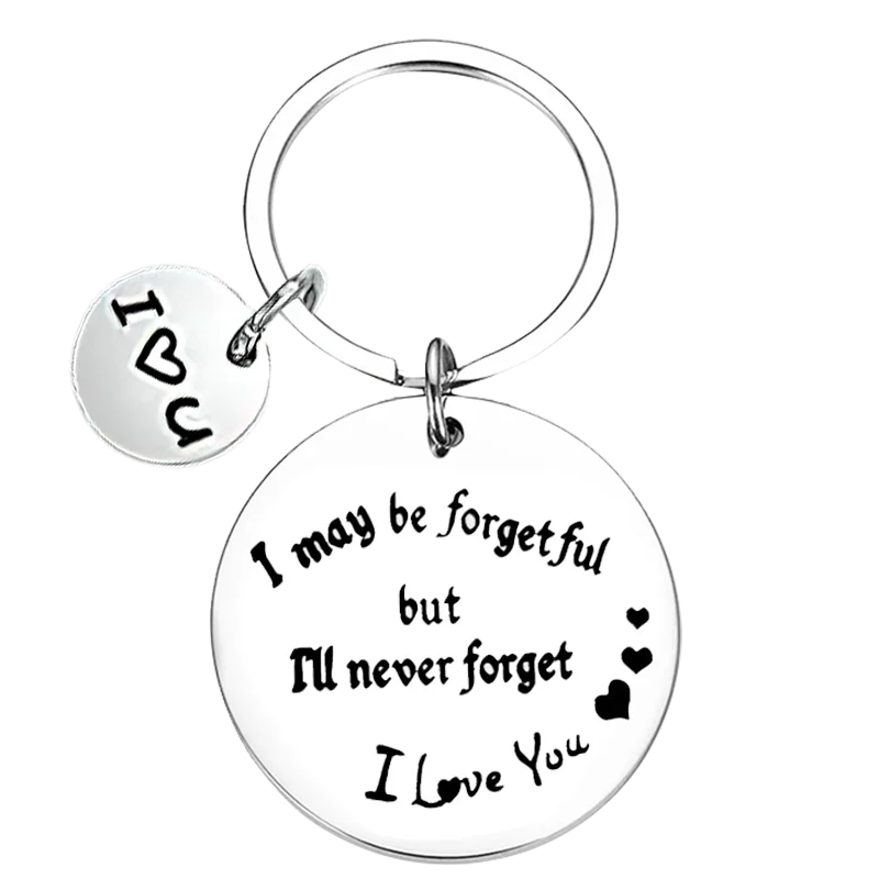 Cute Husband boyfriend couple gift Keychain Pendant Valentine's Day gift Key Chains i will never forget i love you