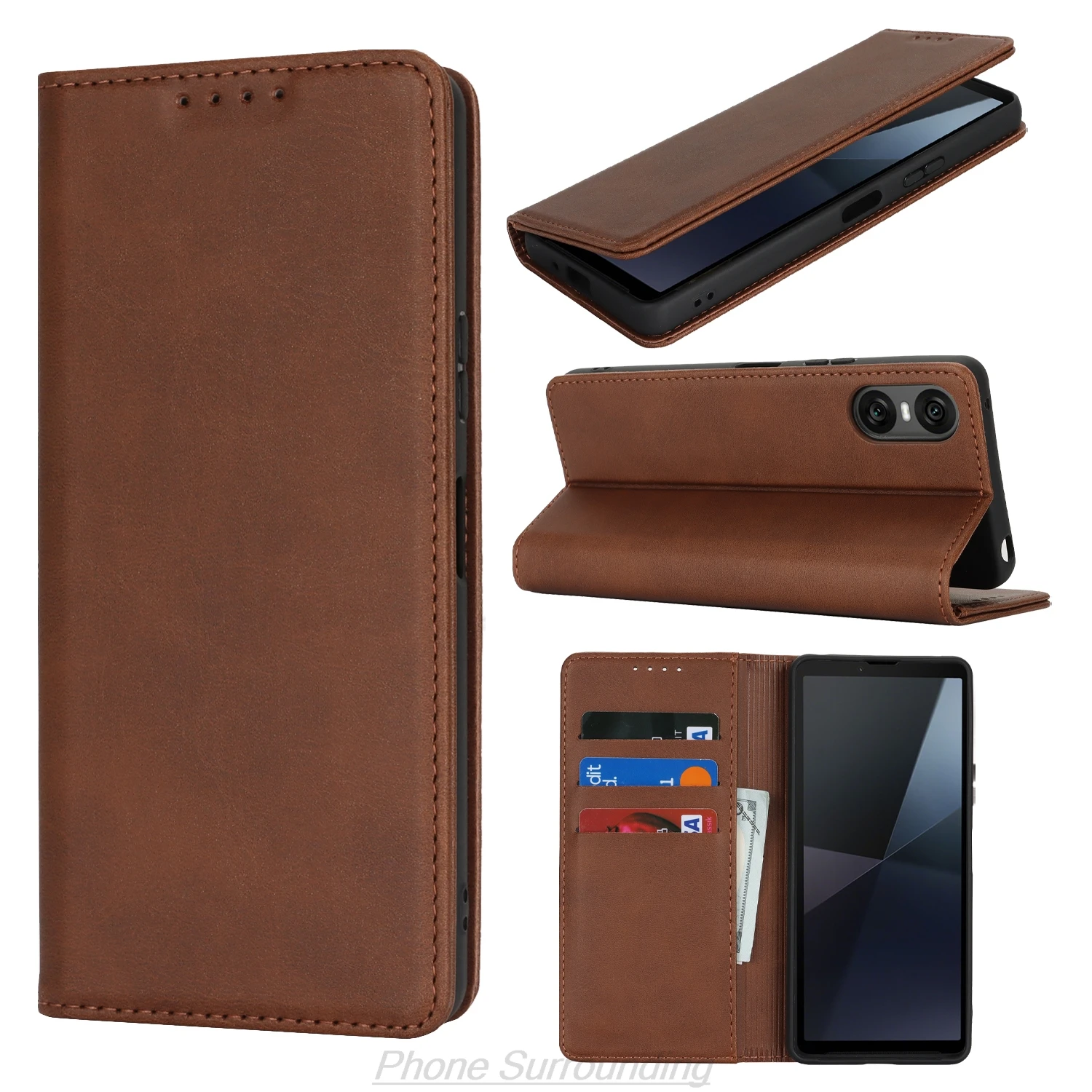 

Leather Case for Sony Xperia 10 VI Flip Case Card Holder Holster Magnetic Attraction Cover Case Wallet Case Capa Fundas Coque