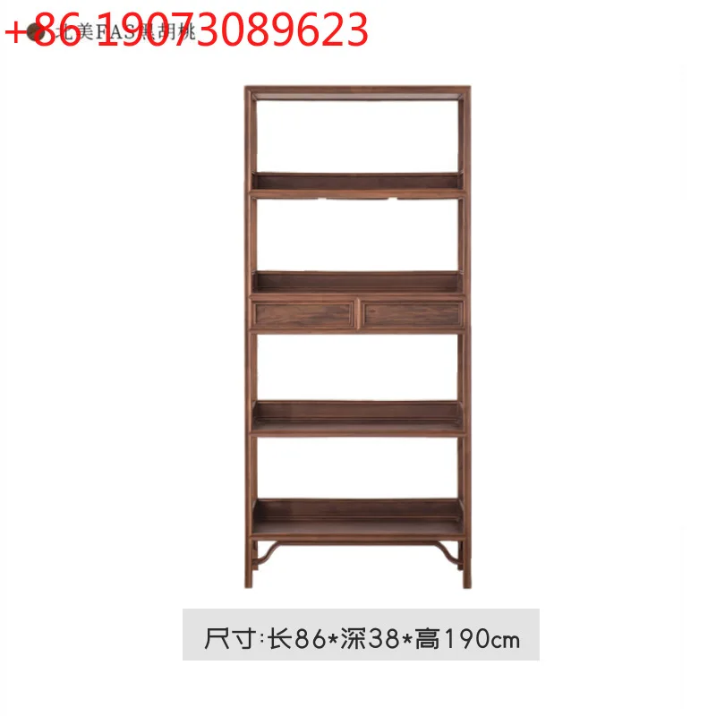 Scaffale per libri in legno massello Vetrina Scaffale Zen Scaffale Bogu in olmo vecchio antico Nuovo noce nera cinese