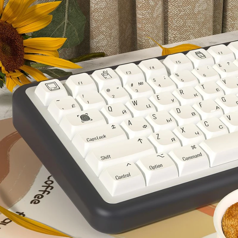 Imagem -05 - Custom Keycaps Conjunto para Teclado Mecânico Japonês Espanhol Coreano Pbt Keycap Minimalista Branco Punho Xda Gx87 F87