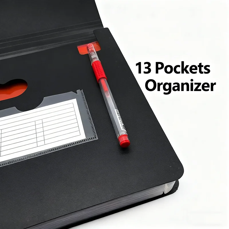 13/25 جيوب مجلد ملفات الأكورديون توسيع المنظم المحمولة حامل مستندات ملونة لإيصالات فواتير الورق