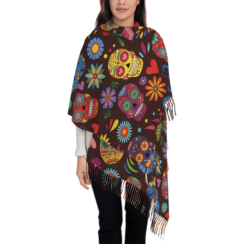 

Oversize Scarf for Women Flying Storks Wild Birds Cranes Scarf Tassel Scarves Fall Winter Shawl Wraps