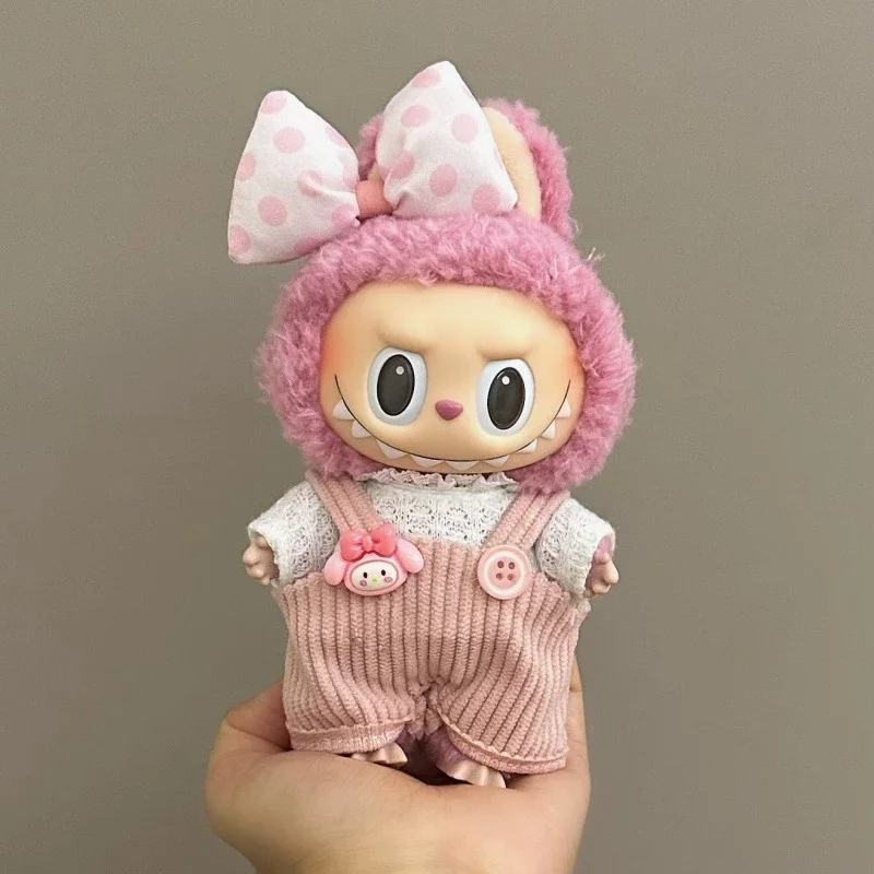 Puppe Kleidung Für 17CM Labubu Capibara Set Overall Kawaii Kopfbedeckung Kamera Pack Plüsch Baumwolle Puppe Dress Up Spiel Dekoration