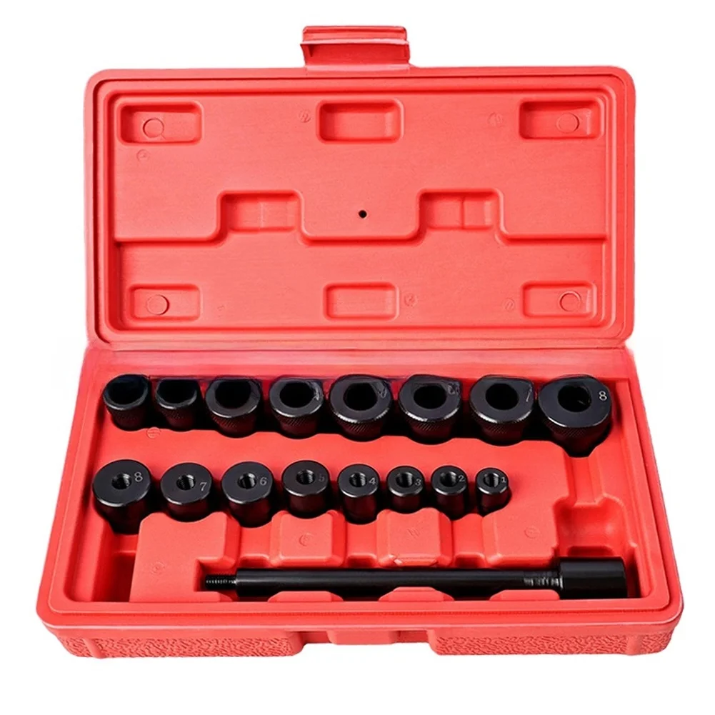 For Manual Transmission Clutch Alignment Tool Kit 17PCS for Flywheel Setup with Precise Disc Alignment and Black Oxide Coating