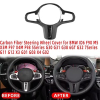 Carbon Fiber Steering Cover panel For BMW ID6 F90 M5 X3M F97 X4M F98 For 5/7 Series G30 G31 G38 6CT G32 G11 G12 X3 G01 G08 X4