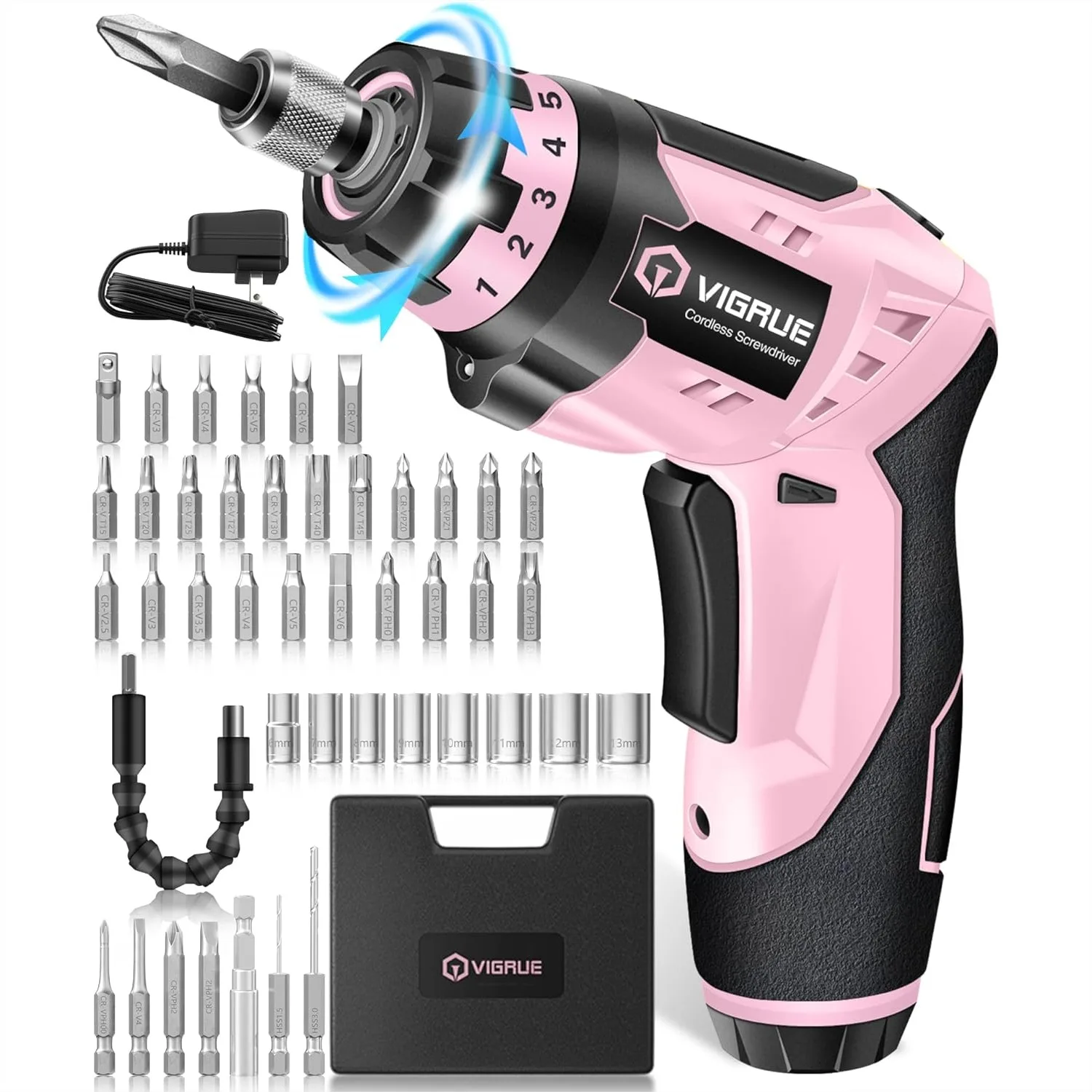 

Cordless Electric Screwdriver Rechargeable, 48 Pcs Set Power Screwdriver for Daily Home Maintenance