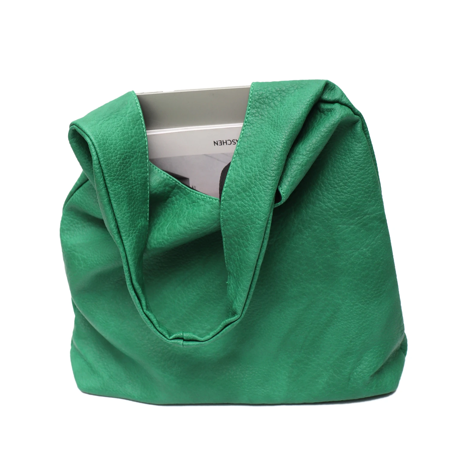 CEZIRA Fashion Soft PU Vegan Leather Shoulder Bags Women Large Slouchy Hobo Purses Brand Simple Casual Style Daily Handbags