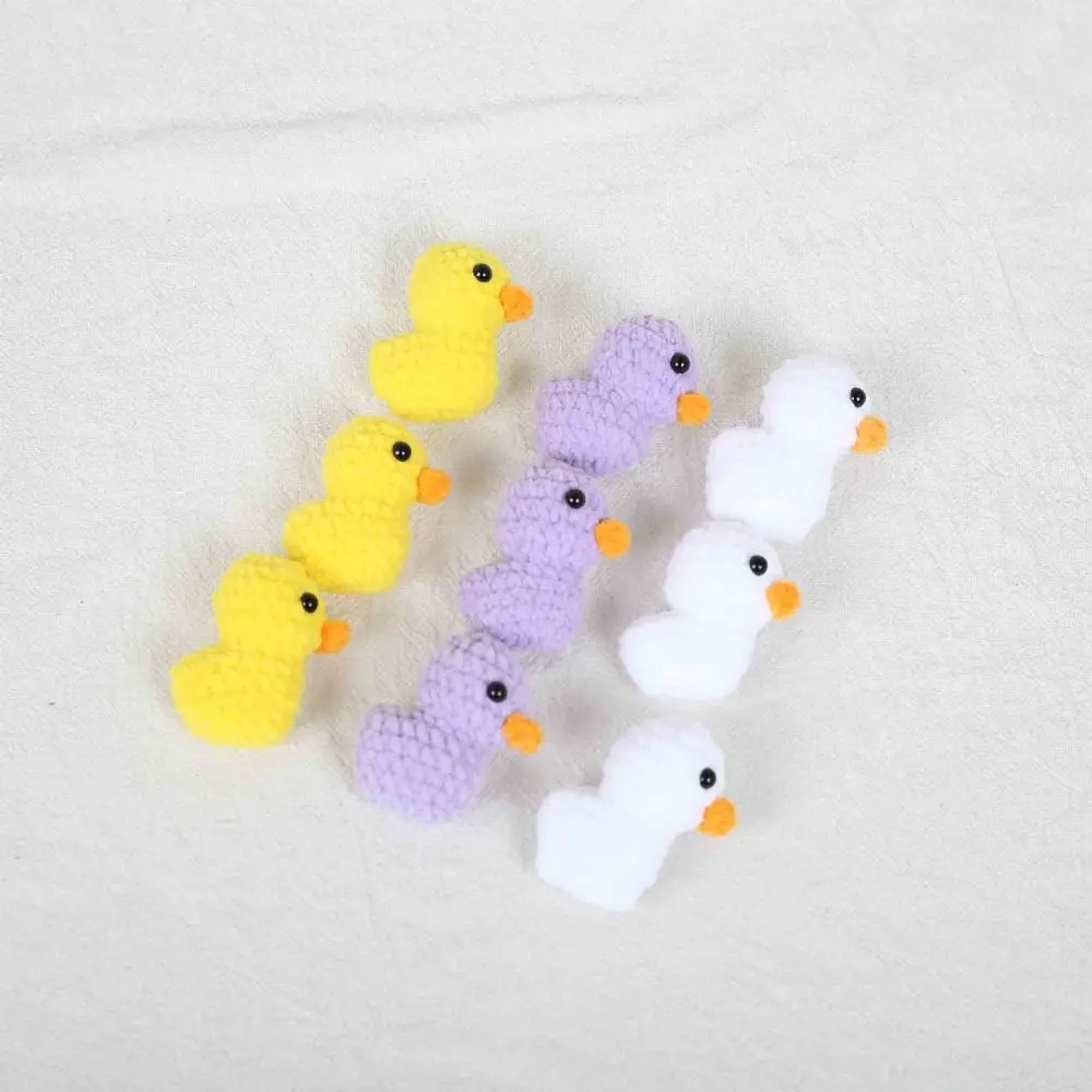Jewelry Gift Small Doll Crochet Chick Keyrings Cartoon Animal Soft Wool Knitted Pendant Handmade Mini Duck Keychain Car Key Ring